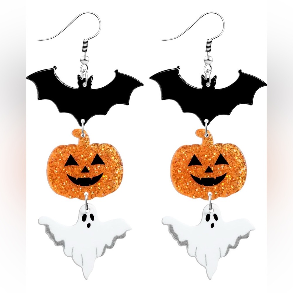 Halloween Bat Pumpkin Ghost Earrings